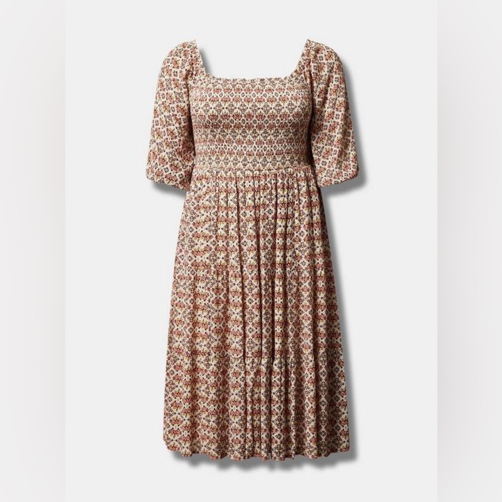Midi Gauze Off the Shoulder Tiered Dress